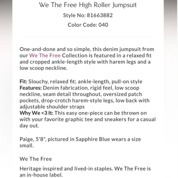 Free People We The Free High Roller Jumpsuit - Picture 4 of 5